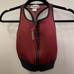 Reebok Women’s Size S Athletic Cardio Zip Up Studio Bra Red